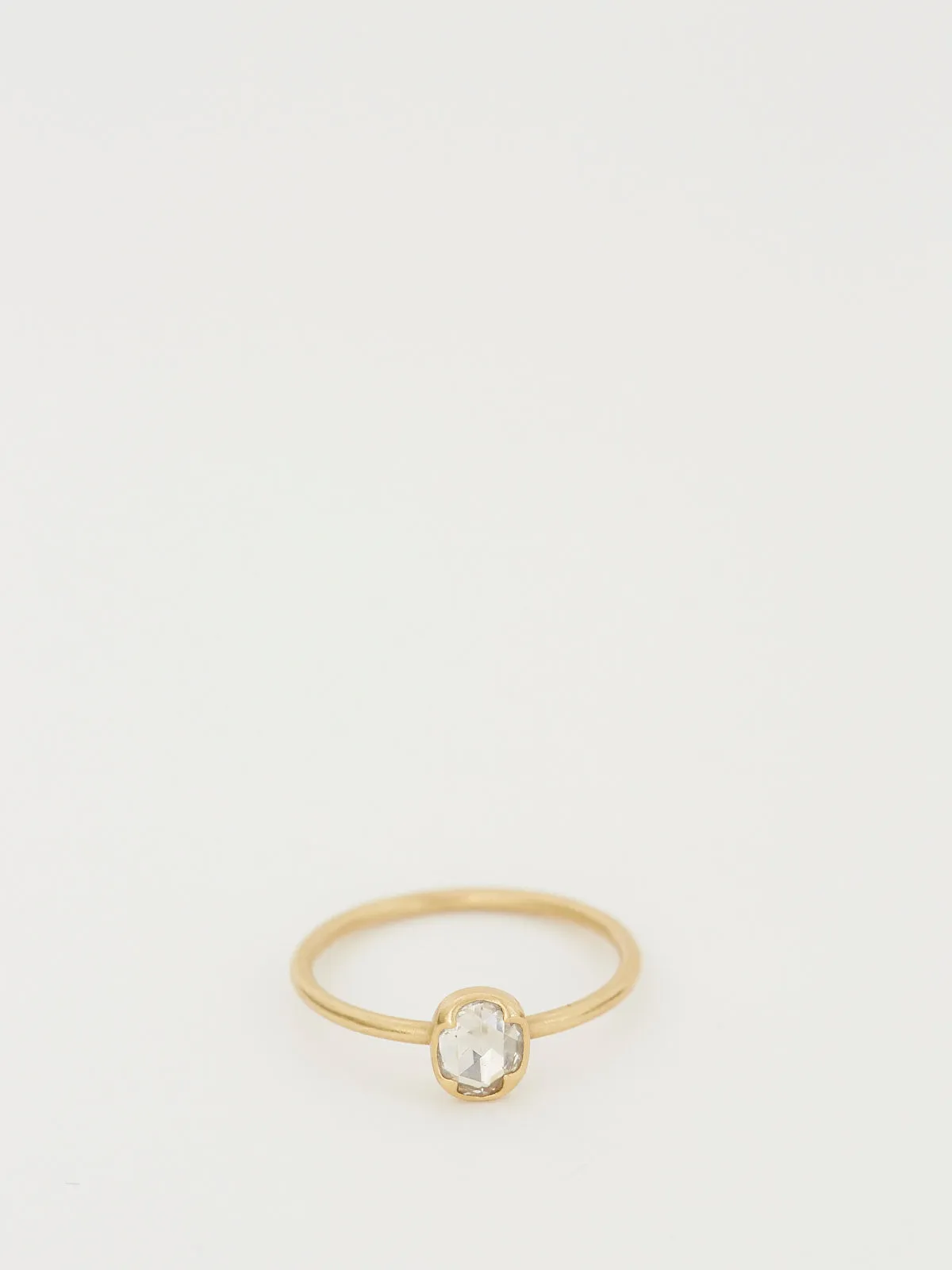 0.54ct White Rose Cut Diamond Ring In 18k Yellow Gold