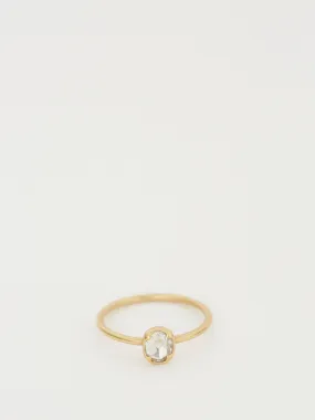 0.54ct White Rose Cut Diamond Ring In 18k Yellow Gold