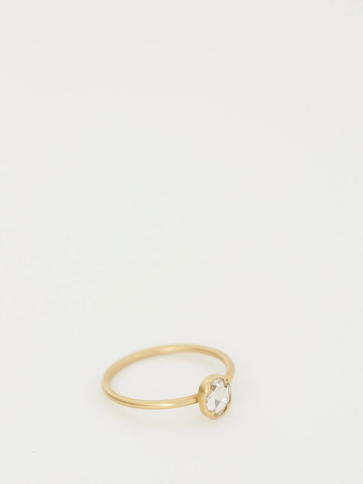 0.54ct White Rose Cut Diamond Ring In 18k Yellow Gold