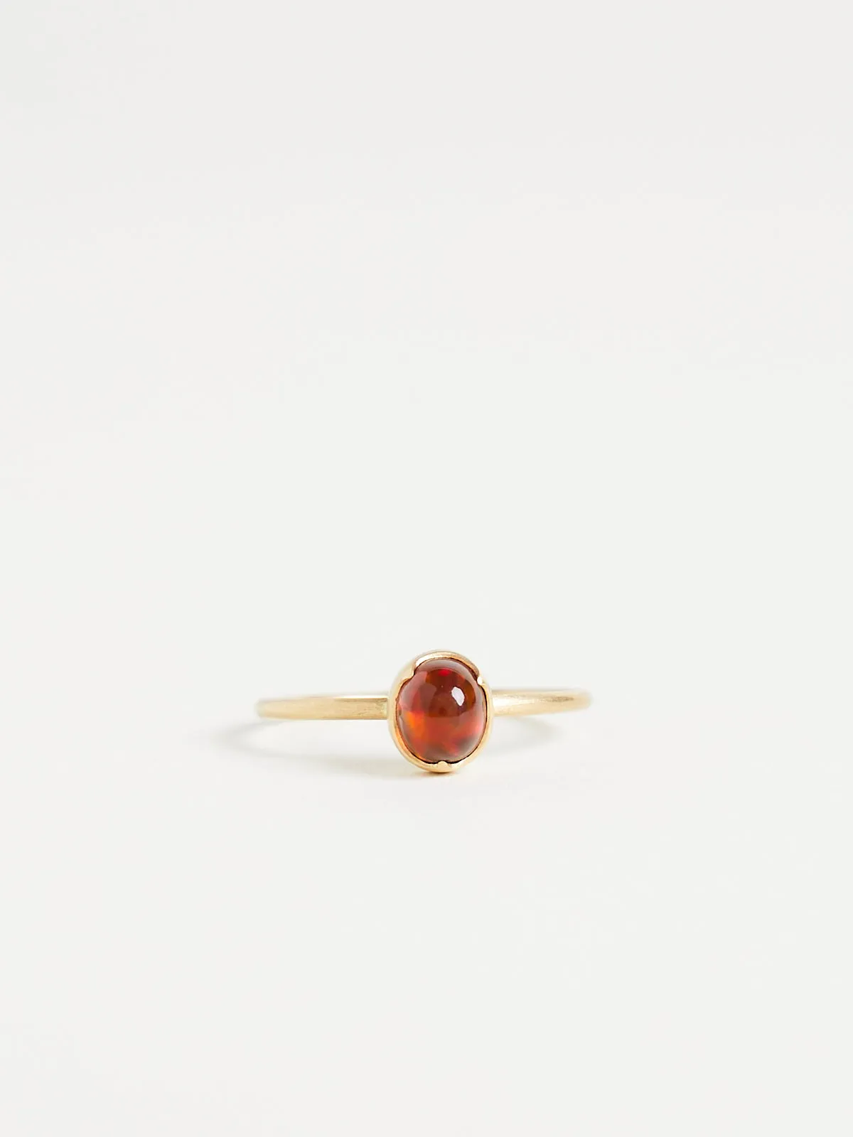 0.75ct Orange Mexican Fire Opal Ring in 18k Yellow Gold