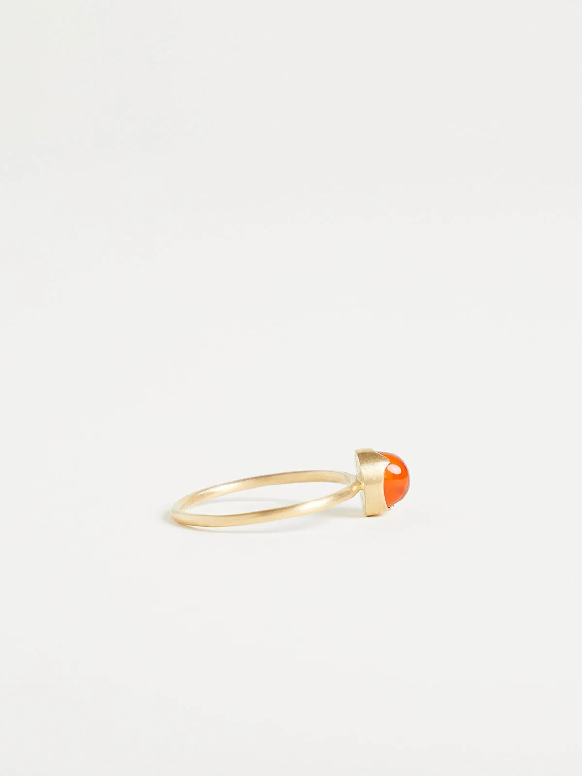 0.75ct Orange Mexican Fire Opal Ring in 18k Yellow Gold