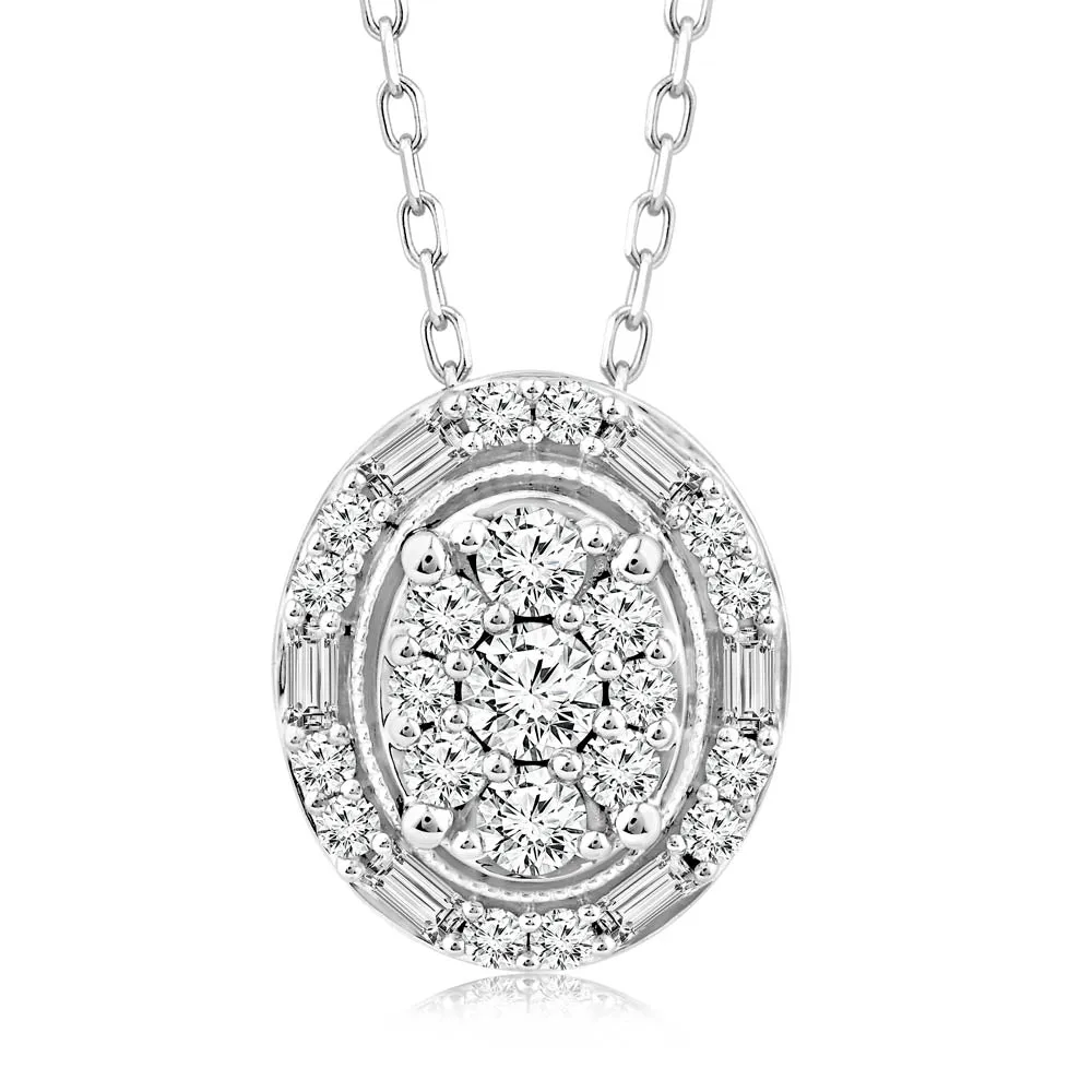 1/2 Carat Diamond Pendant in 10ct White Gold