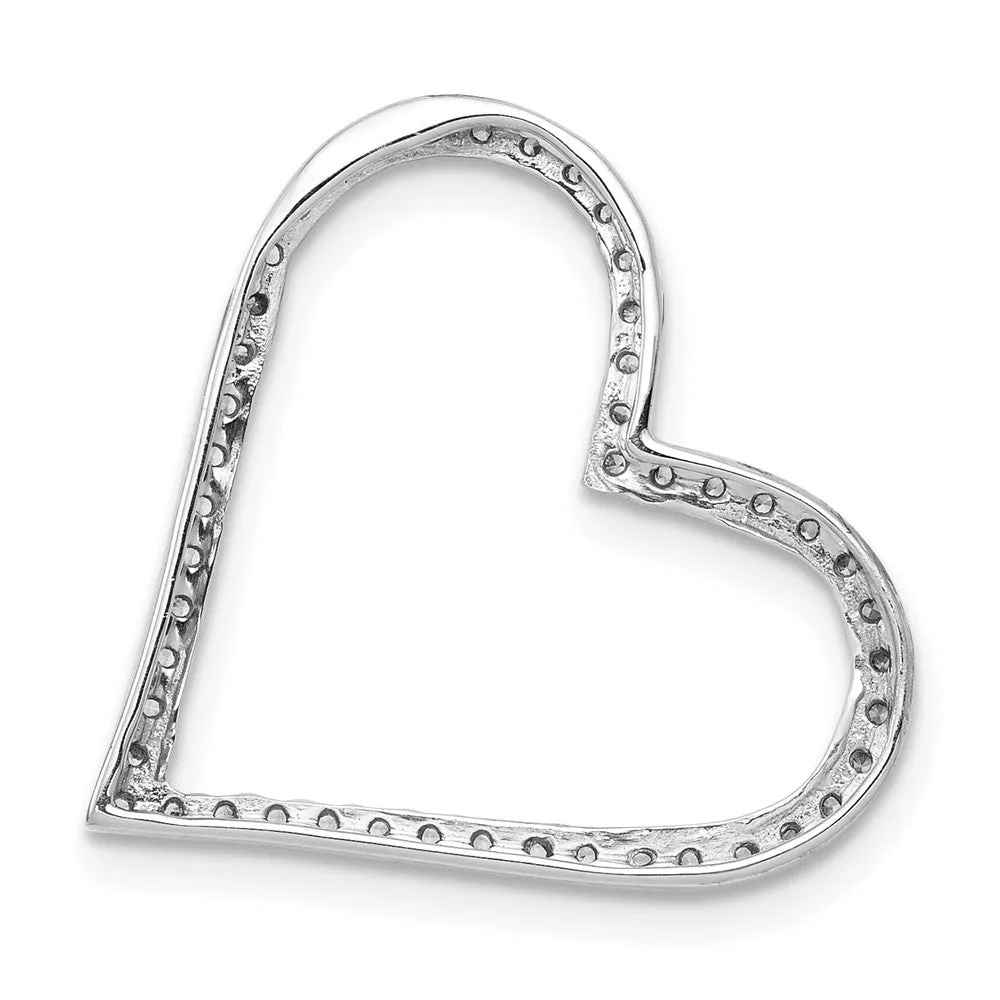 1/6 CTW Diamond Heart Pendant in 14KT White Gold. Chain not Included