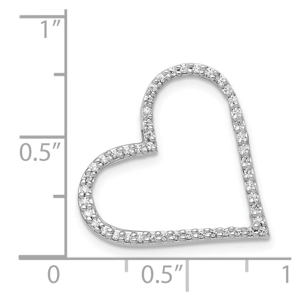 1/6 CTW Diamond Heart Pendant in 14KT White Gold. Chain not Included