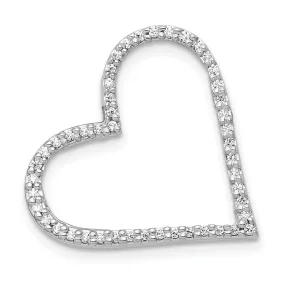 1/6 CTW Diamond Heart Pendant in 14KT White Gold. Chain not Included