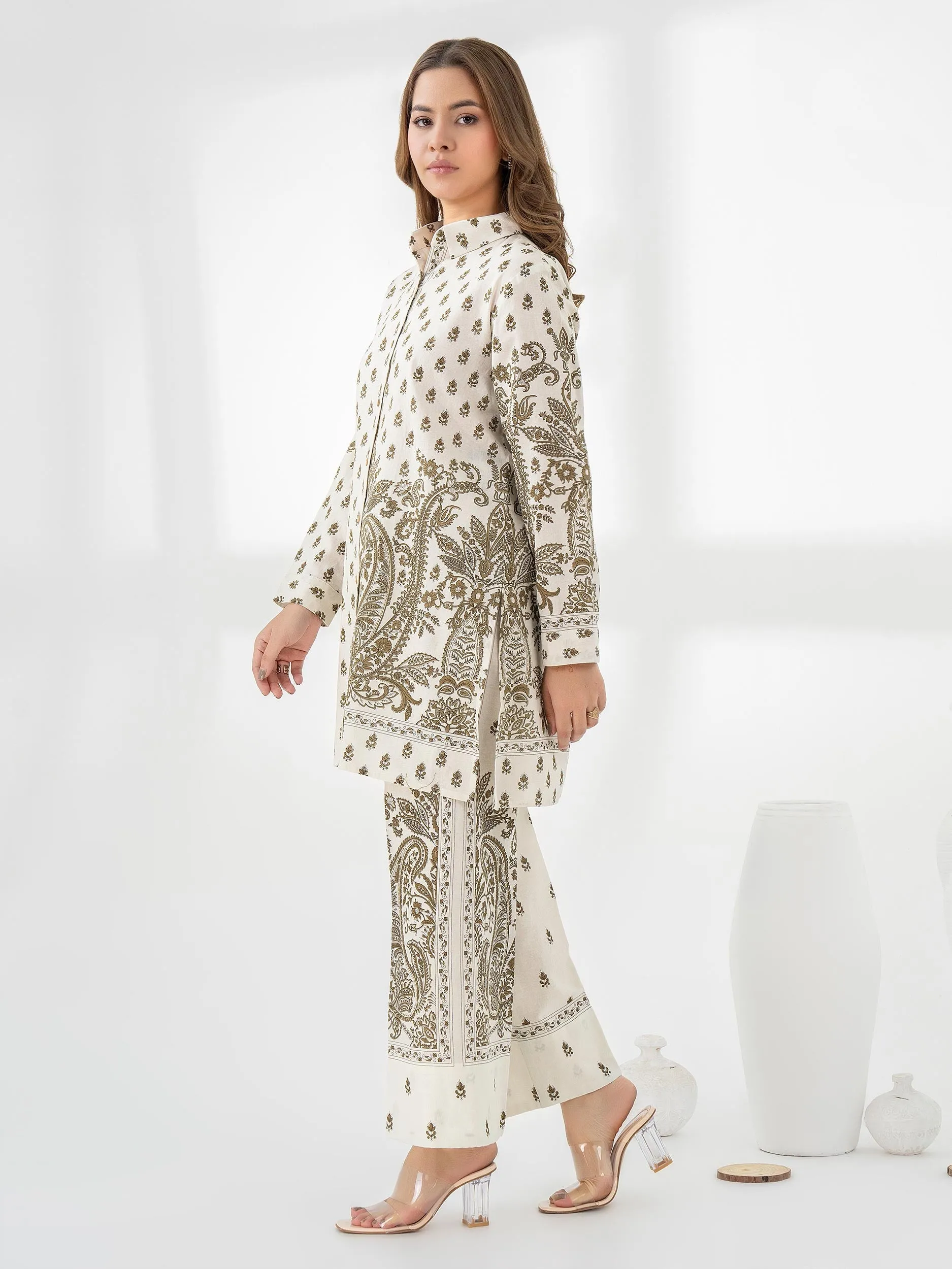 2 Piece Khaddar Suit-Paste Print (Pret)