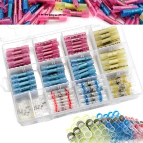 200 Pcs Solder Seal Butt Connectors & Heat Shrink Wire Terminals Kit 26-10 GA - #HSKIT-18330