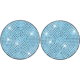 2pcs Anti Slip Coasters Acrylic DIY Car Coaster Solid Color for Table Home Decor(Round Lake Blue)