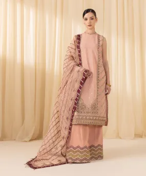 3 Piece -  Embroidered Karandi Suit