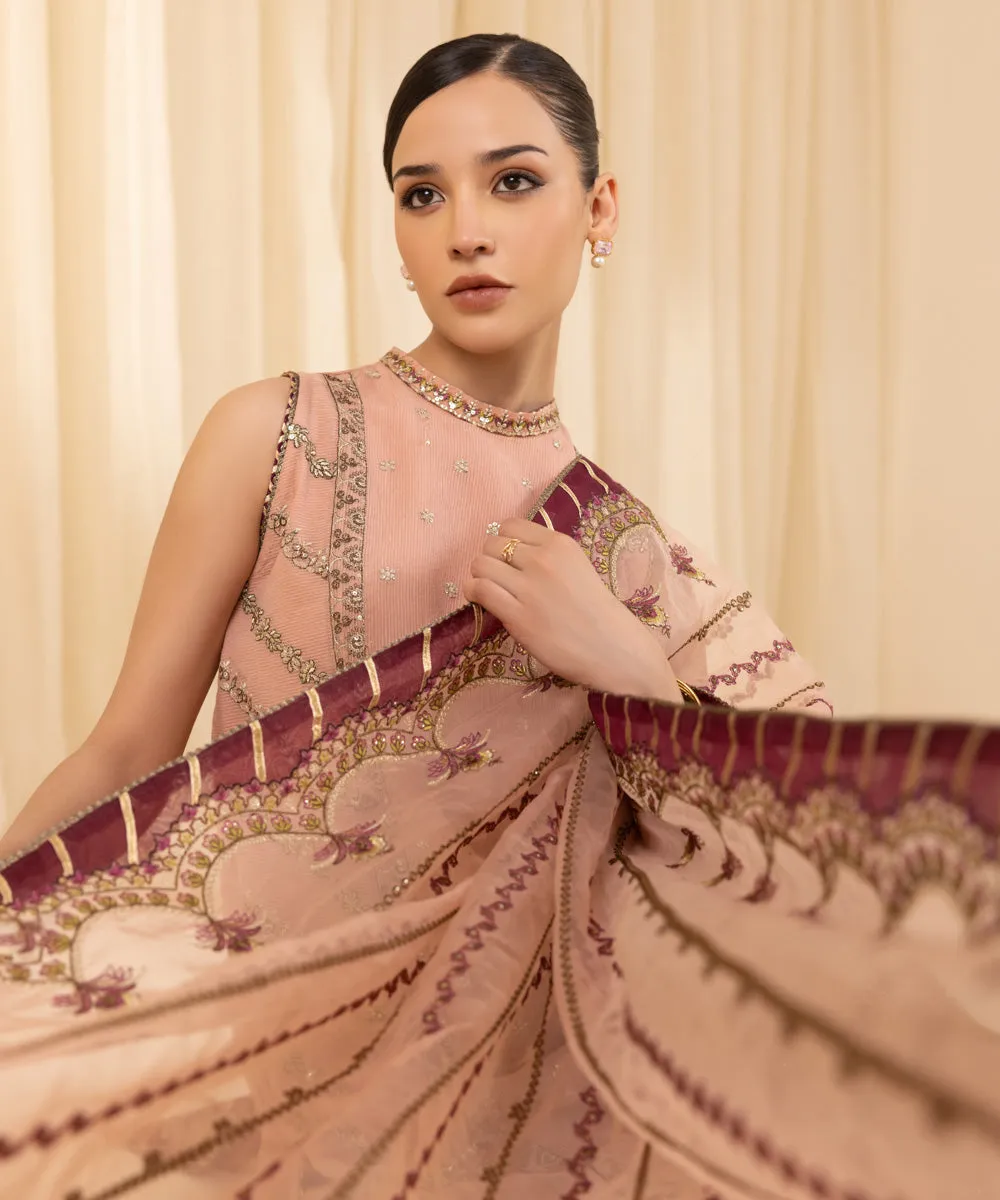 3 Piece -  Embroidered Karandi Suit