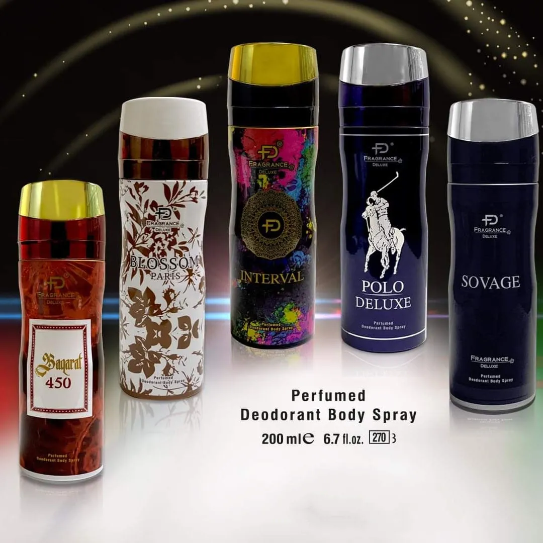 5 Pcs Perfumed Deodorant Body Spray - Fragrance Deluxe FD