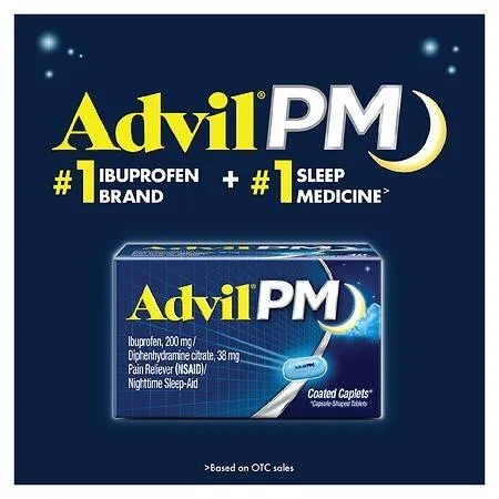 Advil PM Liqui-Gels Pain Reliever/Nighttime Sleep Aid Liquid Filled Capsules Ibuprofen - 80 ct.