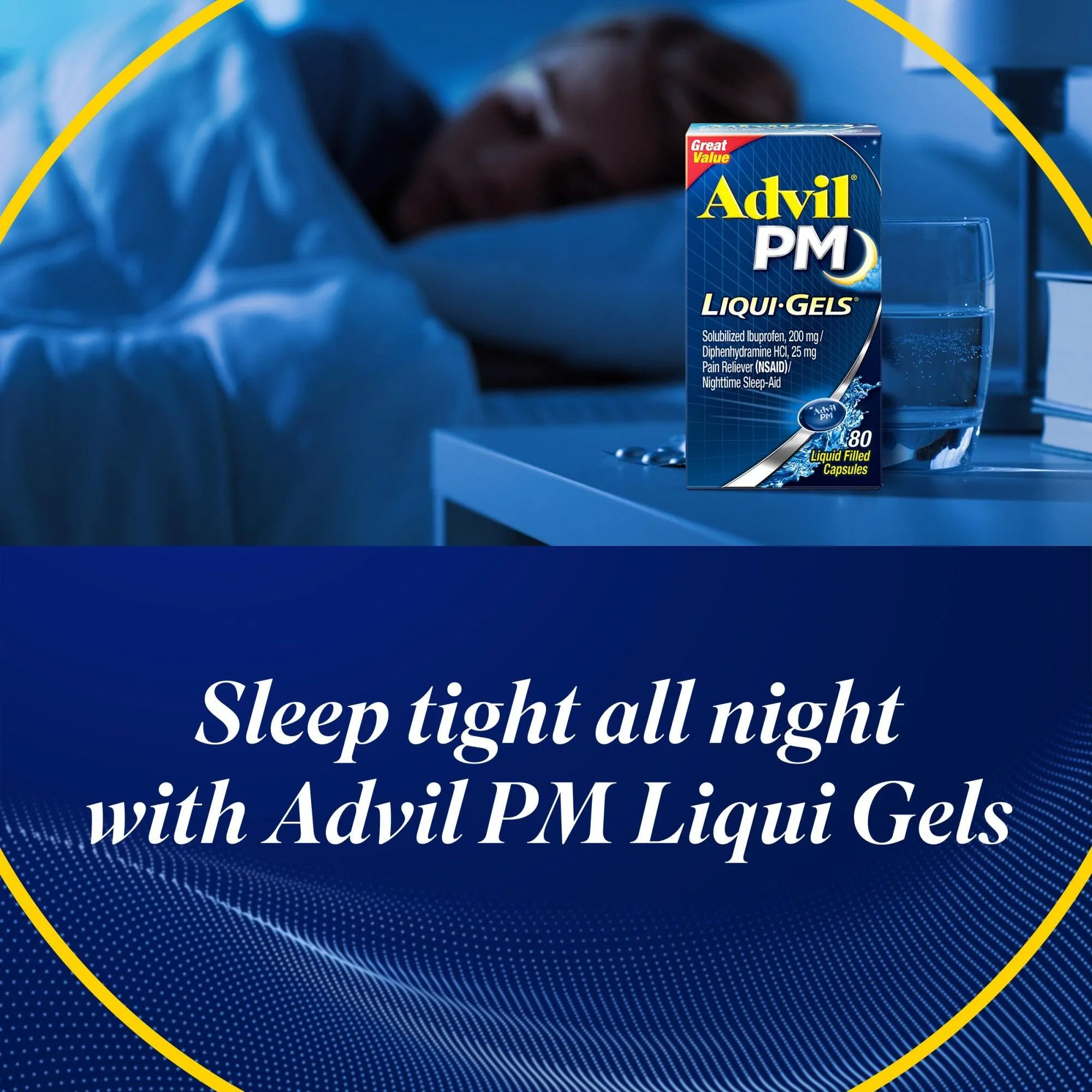 Advil PM Pain Reliever and Nighttime Sleep Aid Liqui-Gels - 20 Count