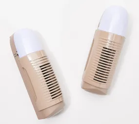 Air Innovations Set of 2 Plug-In Air Purifiers with Nightlight, Taupe