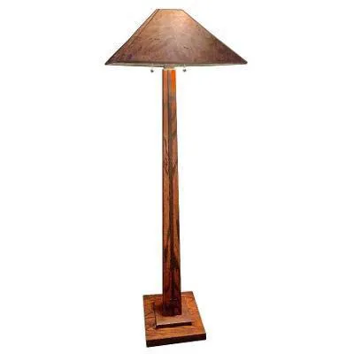 Alberta Floor Lamp Shown in Oak and Walnut with Silver Mica Shade by Franz GT Kessler Designs