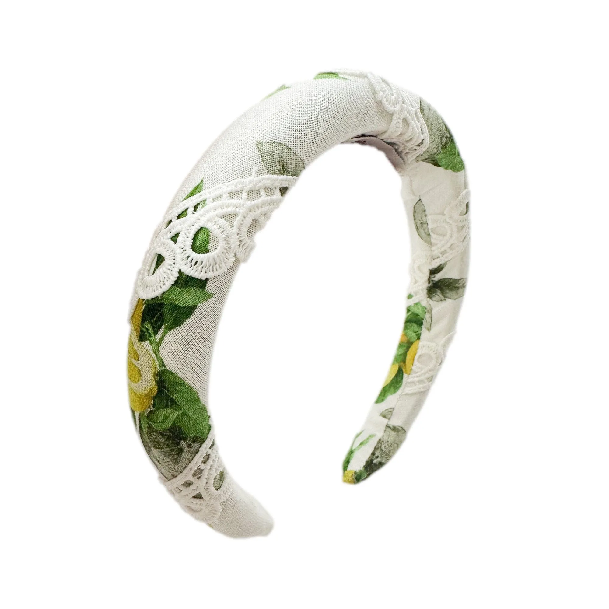 Amalfi Lemon Print Linen Fabric Headband