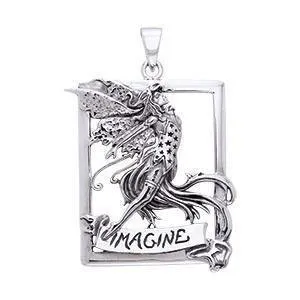 Amy Brown Imagine Fairy ~ Sterling Silver Jewelry Pendant TPD874