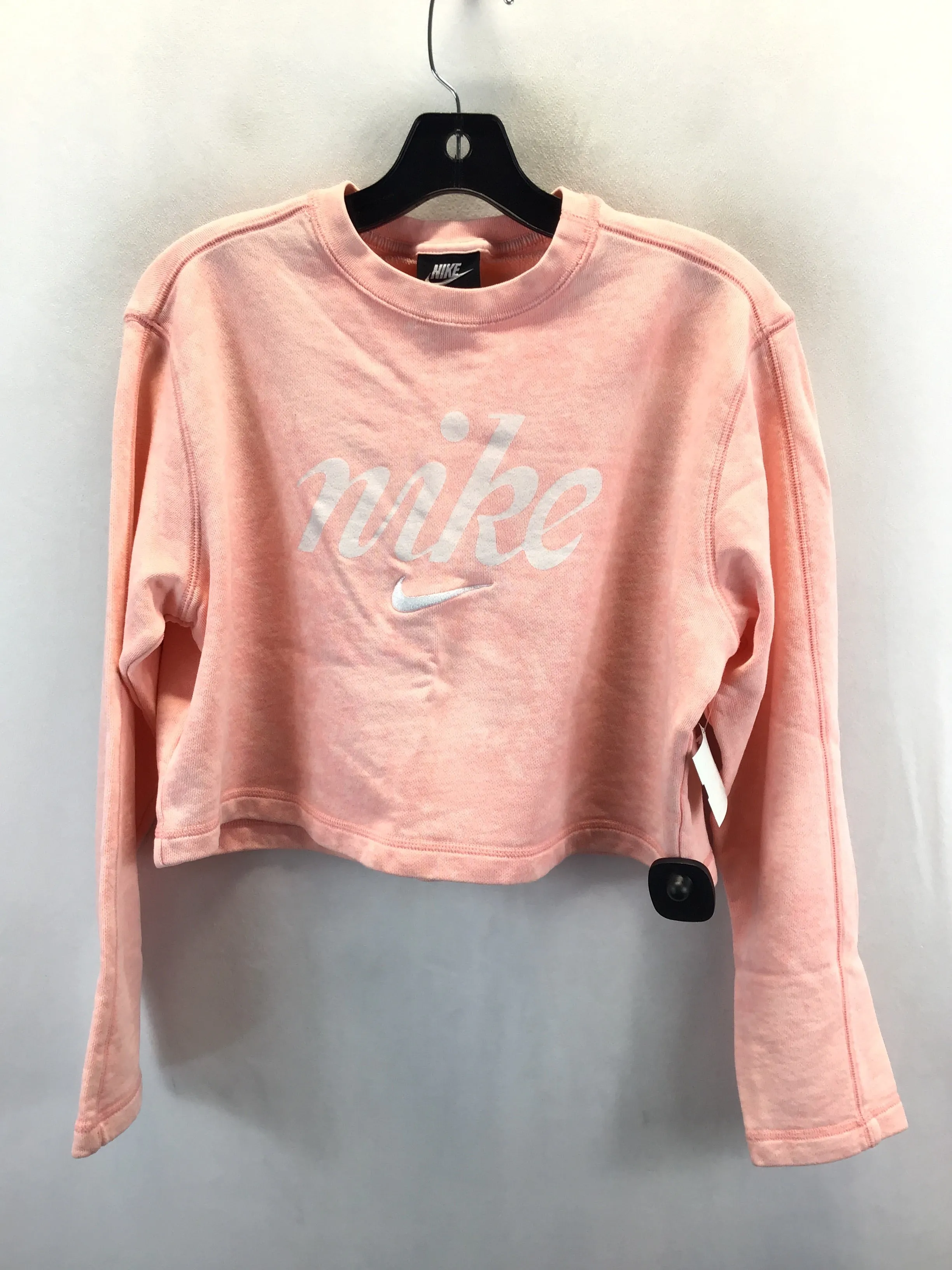 Athletic Sweatshirt Collar By Nike Apparel In Peach, Size: M