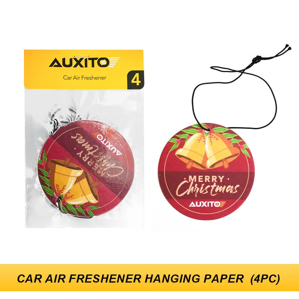 AUXITO Car Air Freshener Hanging Paper Long-Lasting Fragrance Sandalwood Bergamot Lemon Scent - 4pcs