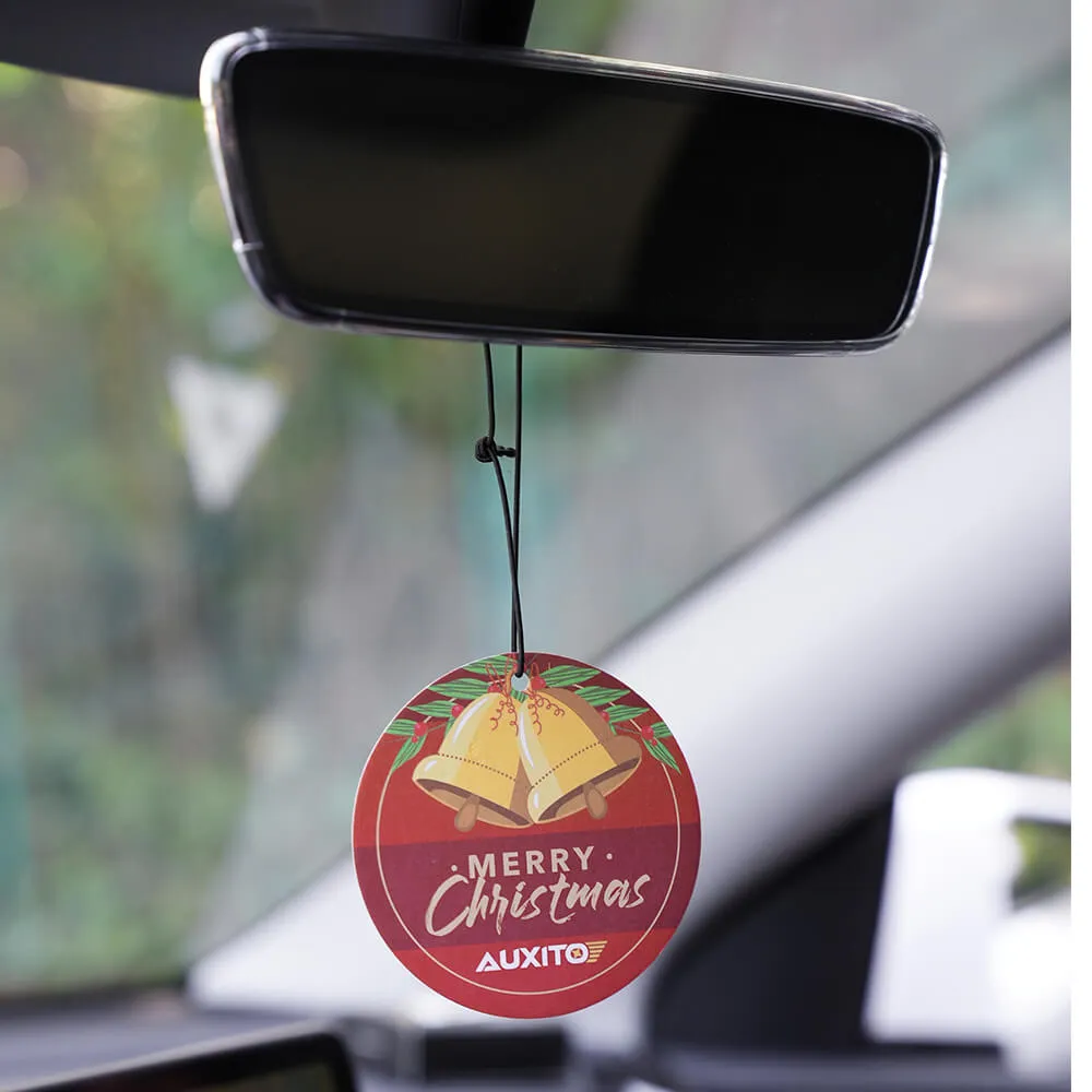 AUXITO Car Air Freshener Hanging Paper Long-Lasting Fragrance Sandalwood Bergamot Lemon Scent - 4pcs