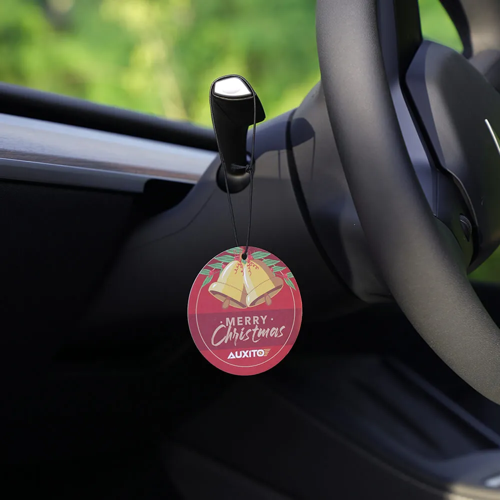 AUXITO Car Air Freshener Hanging Paper Long-Lasting Fragrance Sandalwood Bergamot Lemon Scent - 4pcs