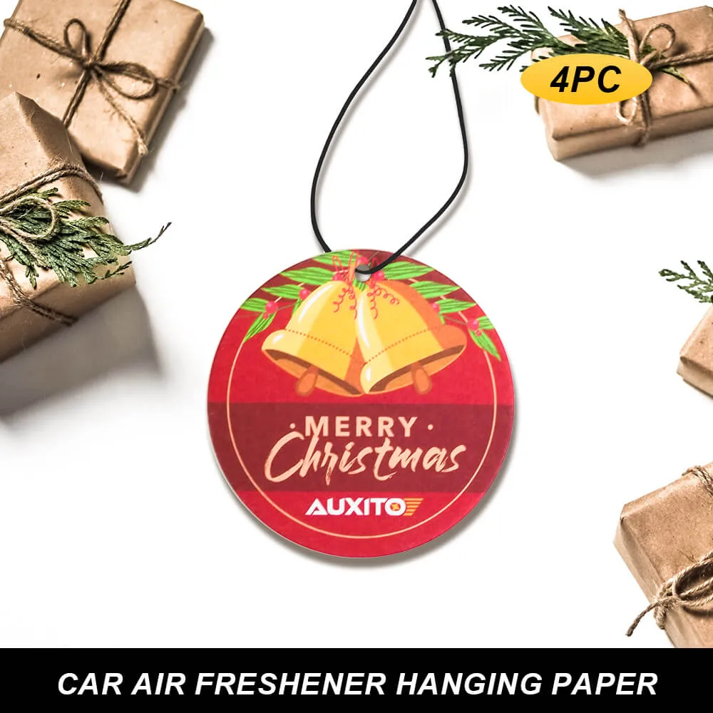 AUXITO Car Air Freshener Hanging Paper Long-Lasting Fragrance Sandalwood Bergamot Lemon Scent - 4pcs