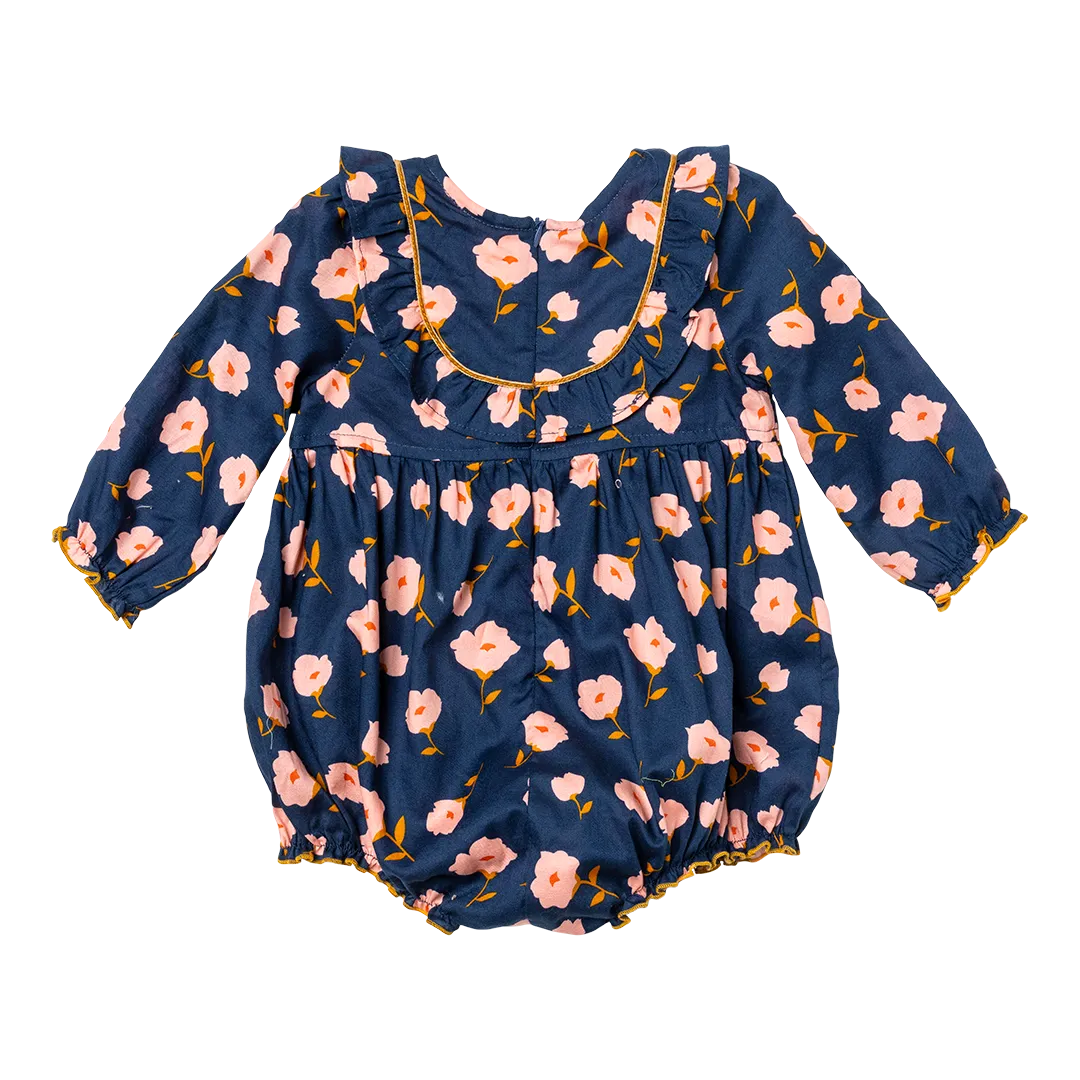 Baby Girls Eileen Bubble - Navy Flower Toss