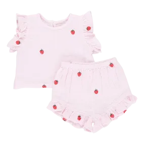 Baby Girls Roey 2-Piece Set - Strawberry Embroidery