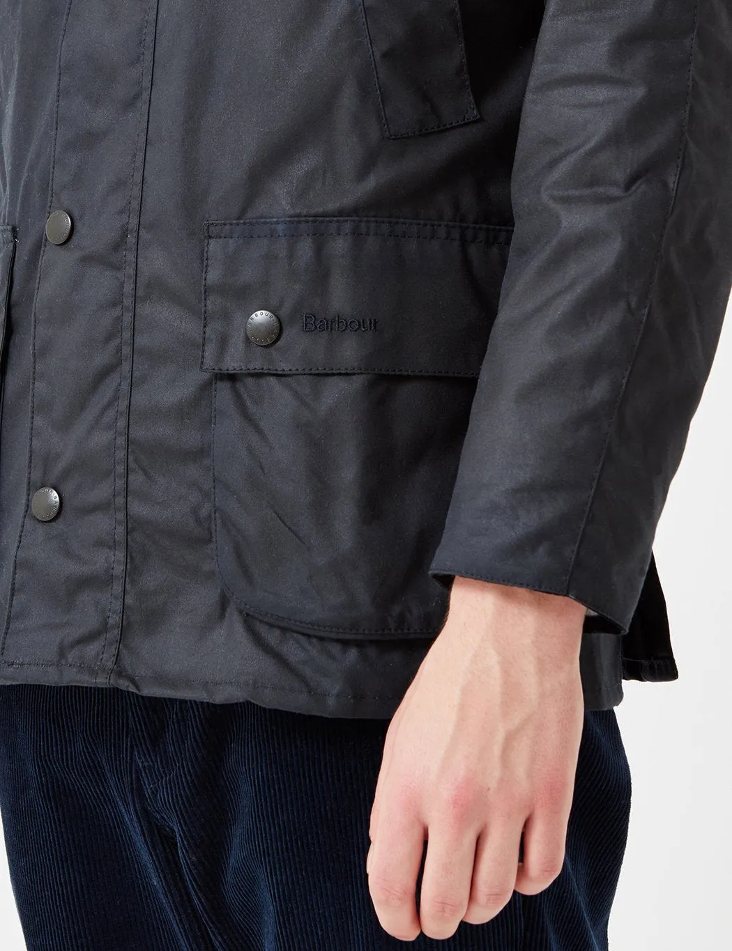 Barbour Ashby Wax Jacket - Navy Blue