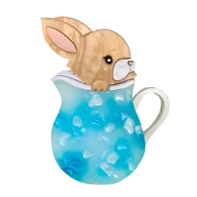 Blue Rabbit Milk Jug - Brooch