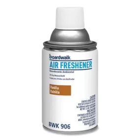 Boardwalk  Metered Air Freshener Refill, Vanilla, 5.3 oz Aerosol Premium fragrances create a pleasing atmosphere in any room.This boardwalk metered air freshener refill, vanilla, 5.3 oz , is a great air fresheners & refills item -BWK906