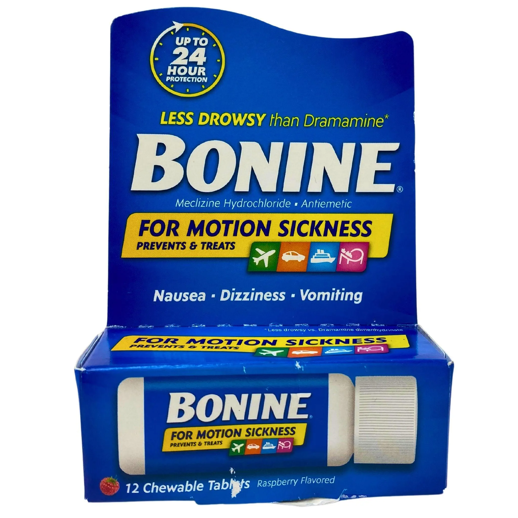 Bonine for Motion Sickness Prevents & Treats Nausea , Dizziness And Vomiting Chewable Tablets (50 Pcs Lot)