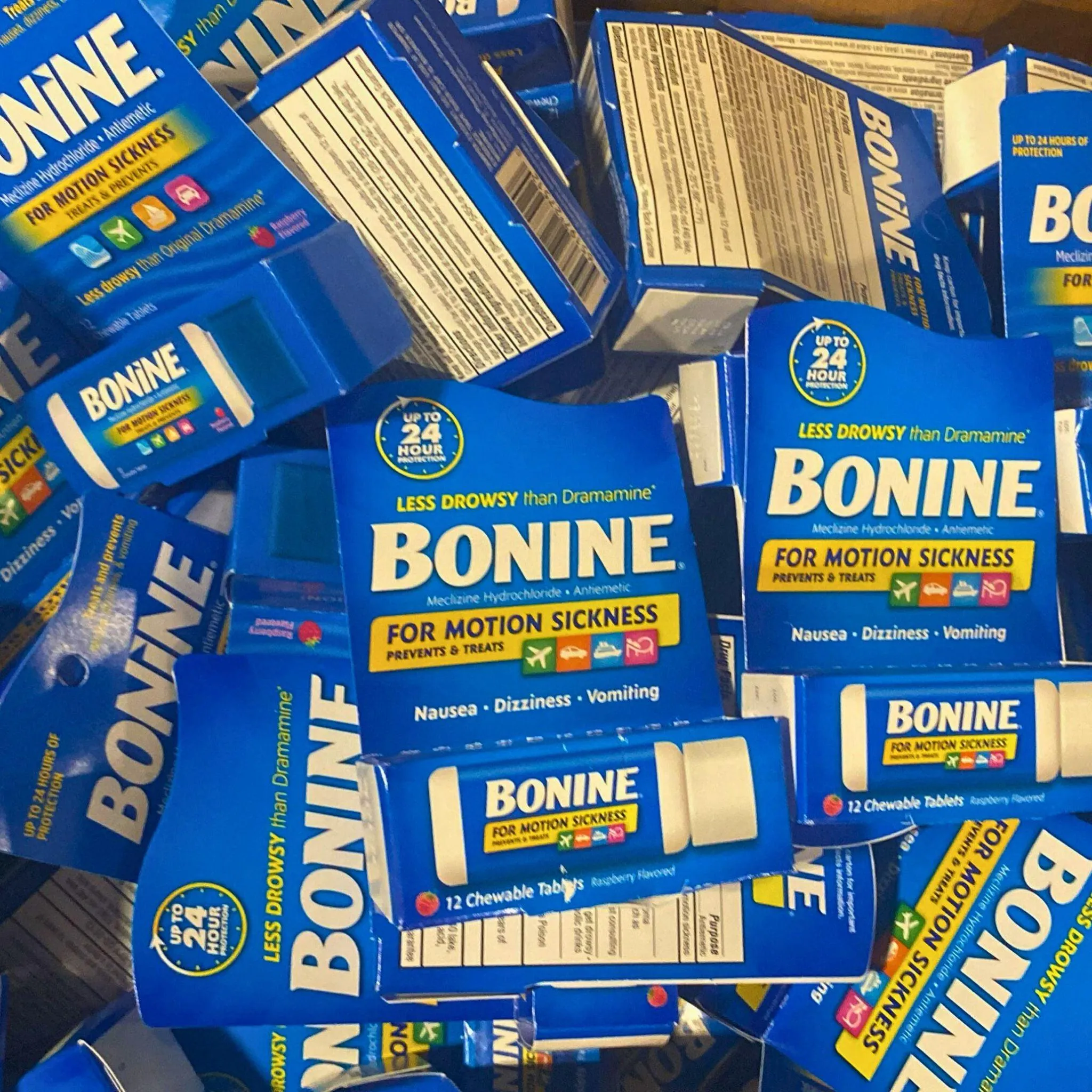 Bonine for Motion Sickness Prevents & Treats Nausea , Dizziness And Vomiting Chewable Tablets (50 Pcs Lot)