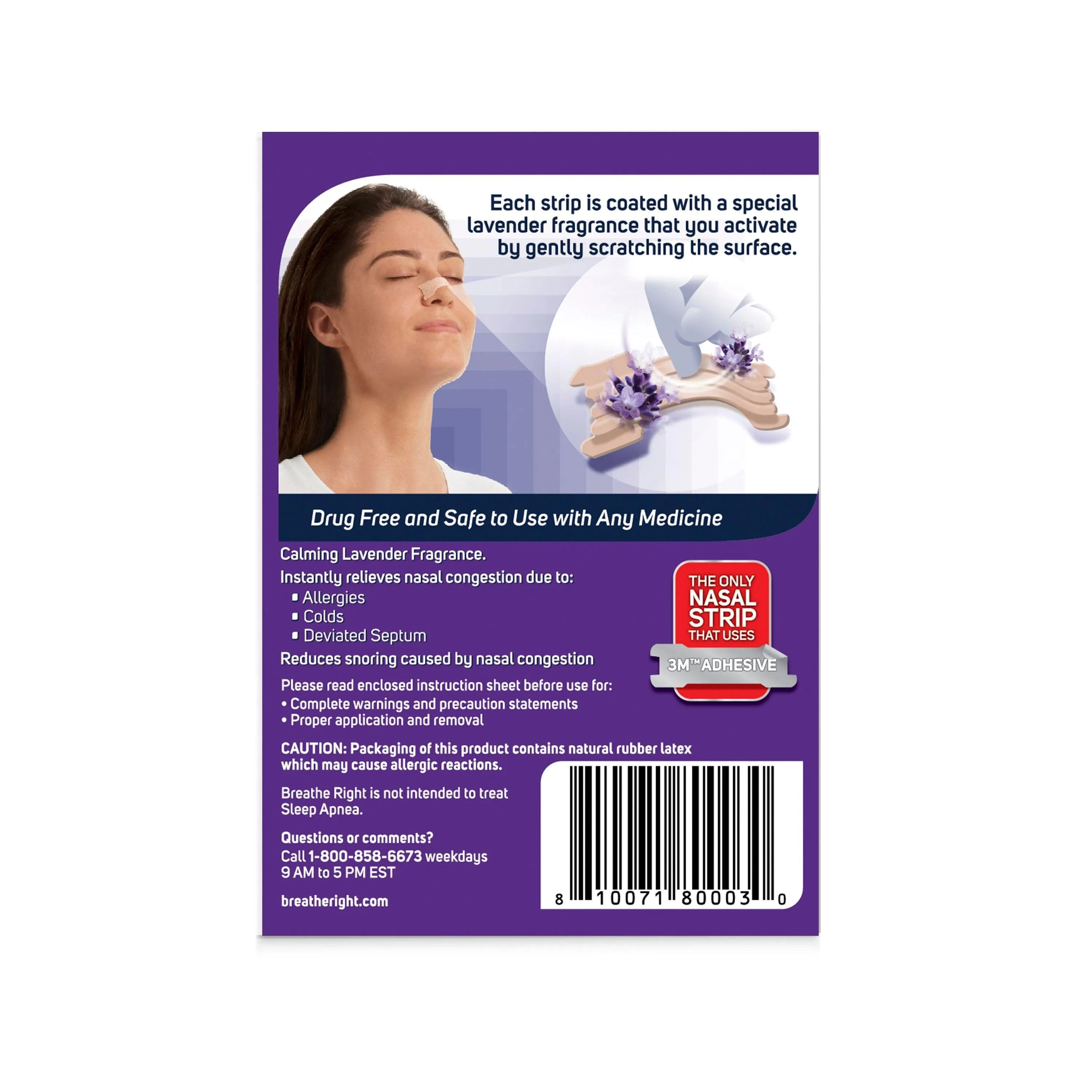 Breathe Right Calming Lavender Scented Nasal Strips