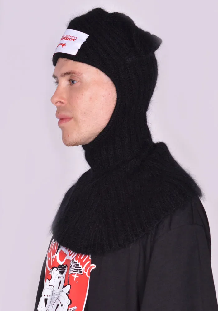 CHARLES JEFFREY LOVERBOY 31130501 UNISEX KNITTED EARS BALACLAVA BLACK