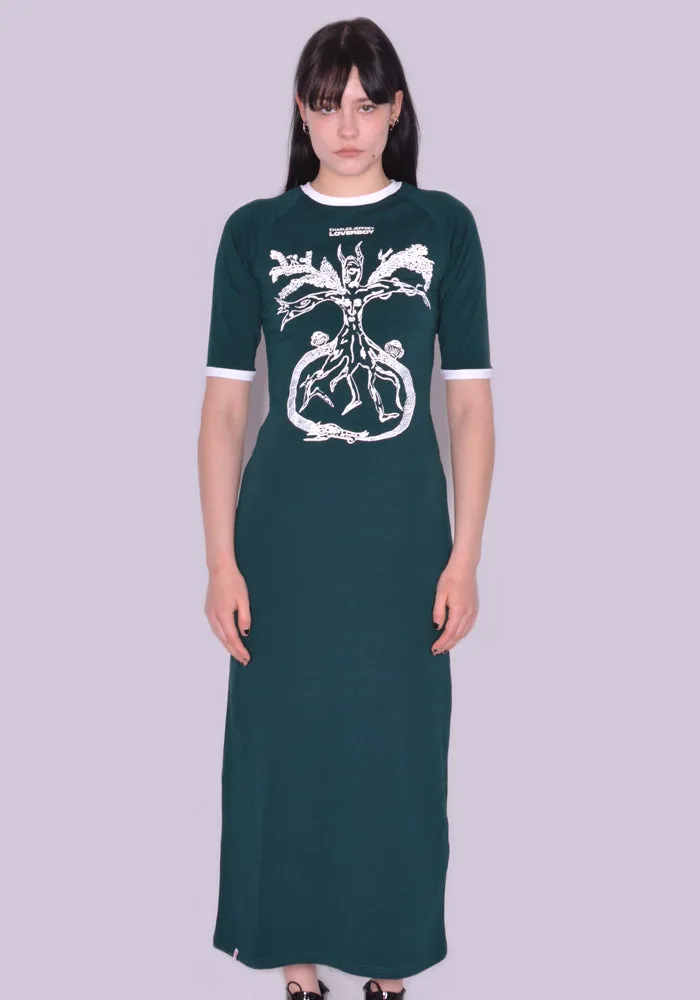 CHARLES JEFFREY LOVERBOY CJLSS23BTD2 BABY TEE DRESS FOREST GREEN