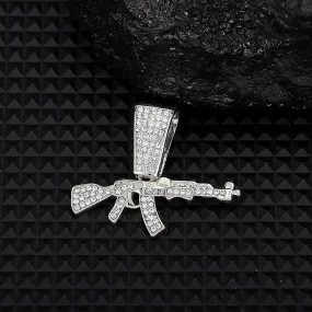 Crystal Rhinestone Gun Pendant