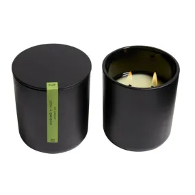 Cut Grass 2 Wick Candle In Black Glass