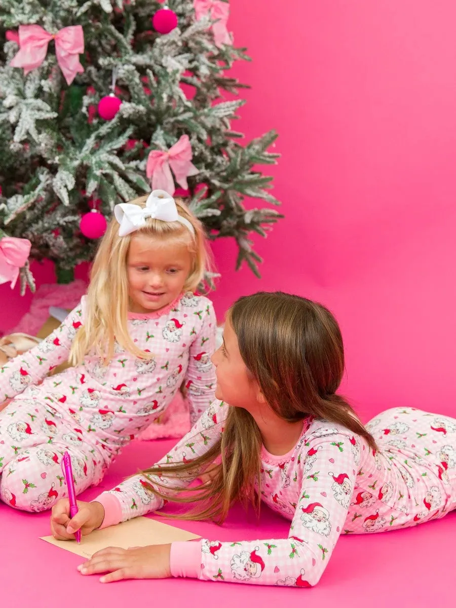 Dear Santa Ruffle Long Sleeve Pajama Set