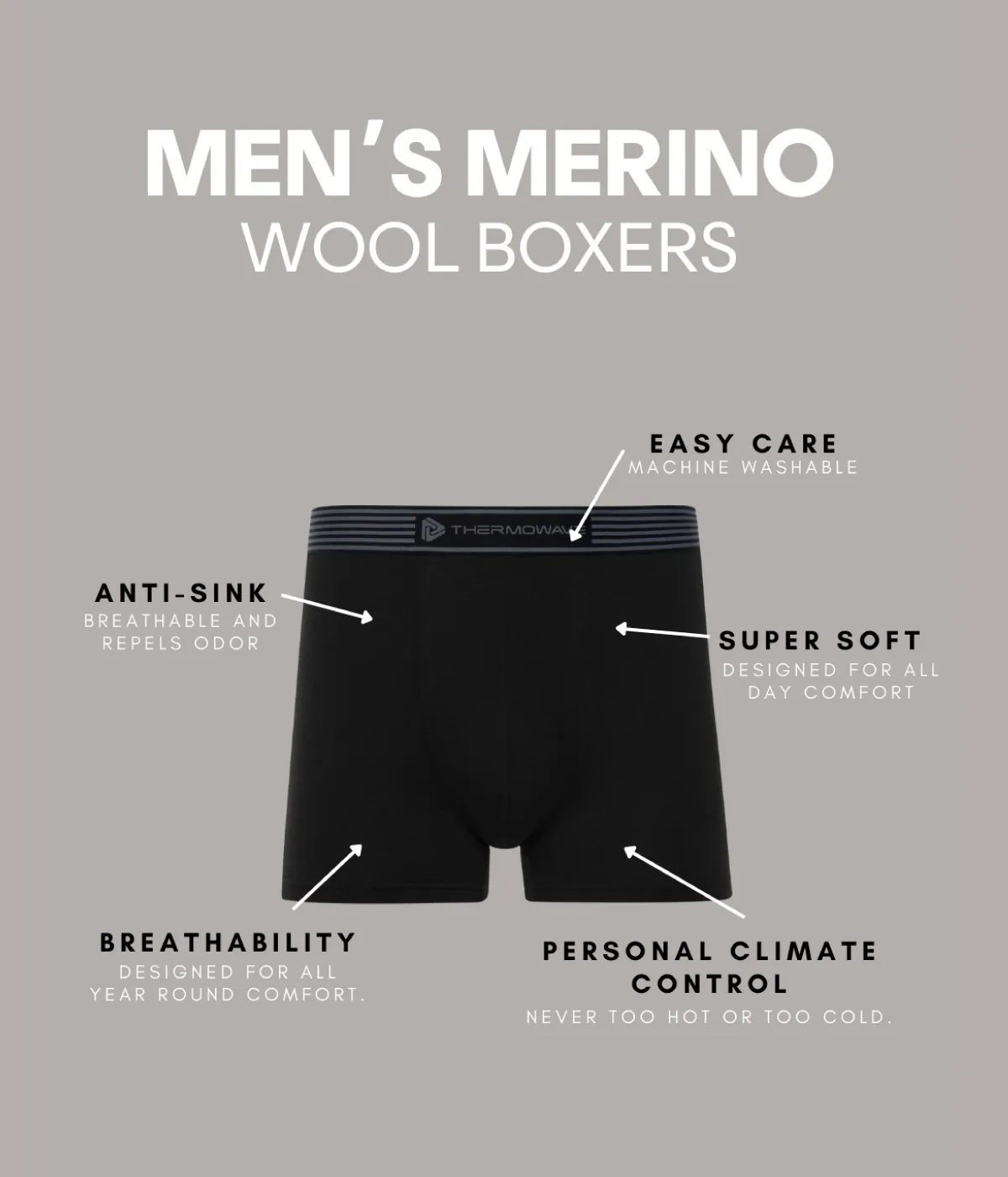 Deep Wine Men’s Merino Life Boxers