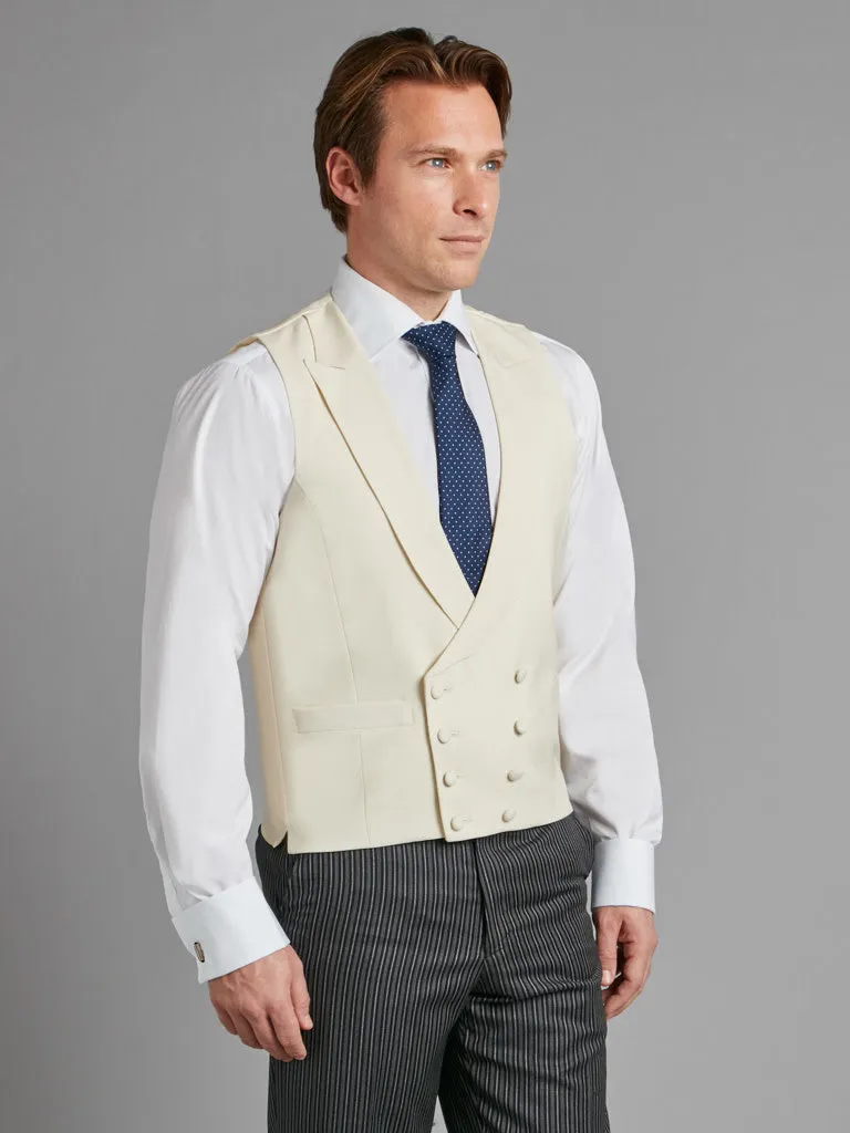 Double Breasted Wool Vest - Cream