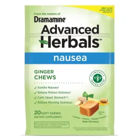 Dramamine Advanced Herbals Ginger Chews Nausea Relief