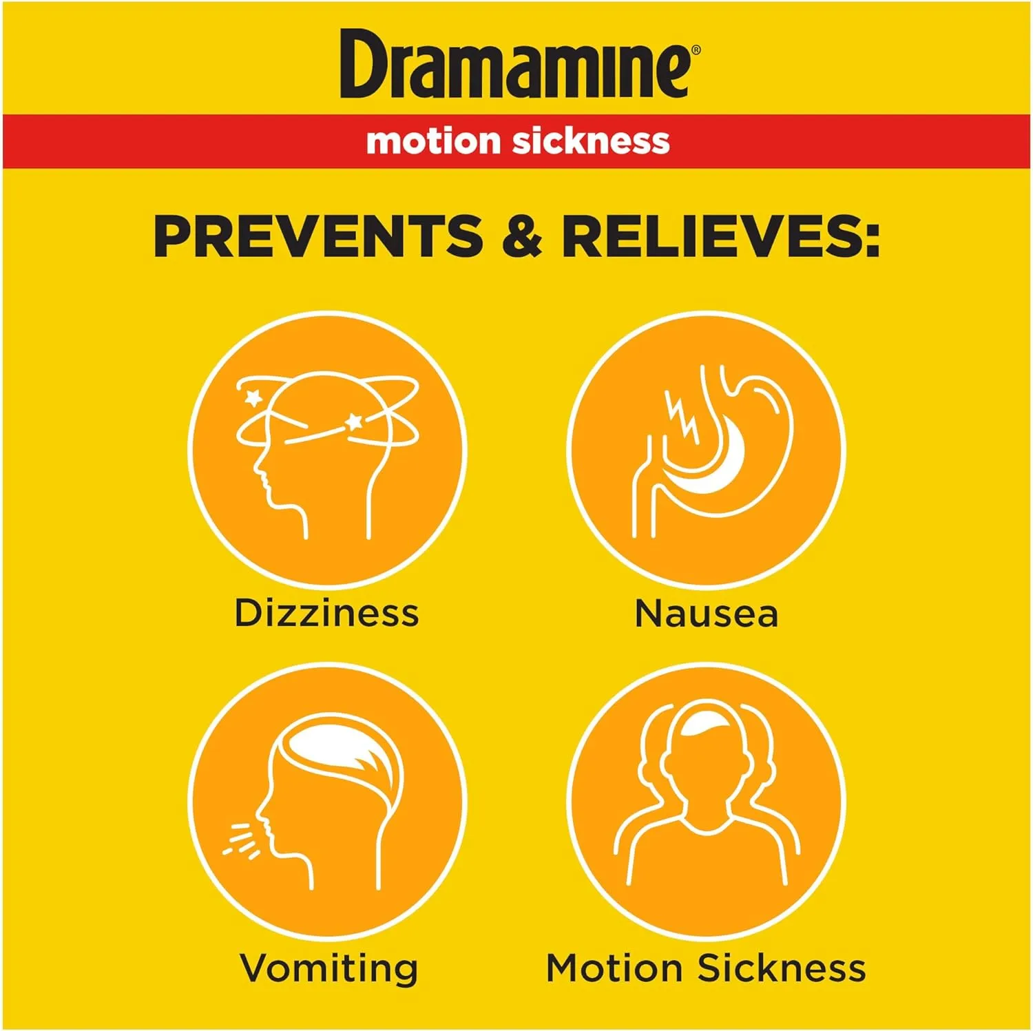 Dramamine Chewable Motion Sickness Relief Orange Flavor - 8 Ct