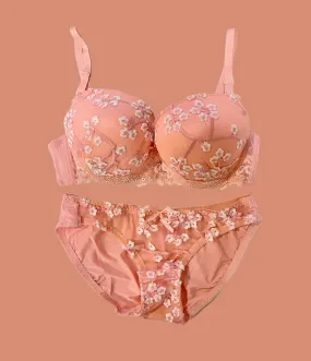 Espicopink | Peach Wedding Padded Bra and Panty Set