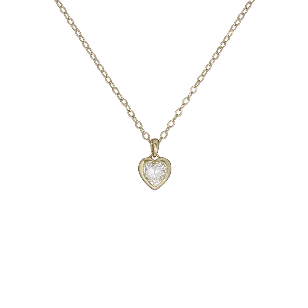 Hannela Crystal Heart Pendant Gold