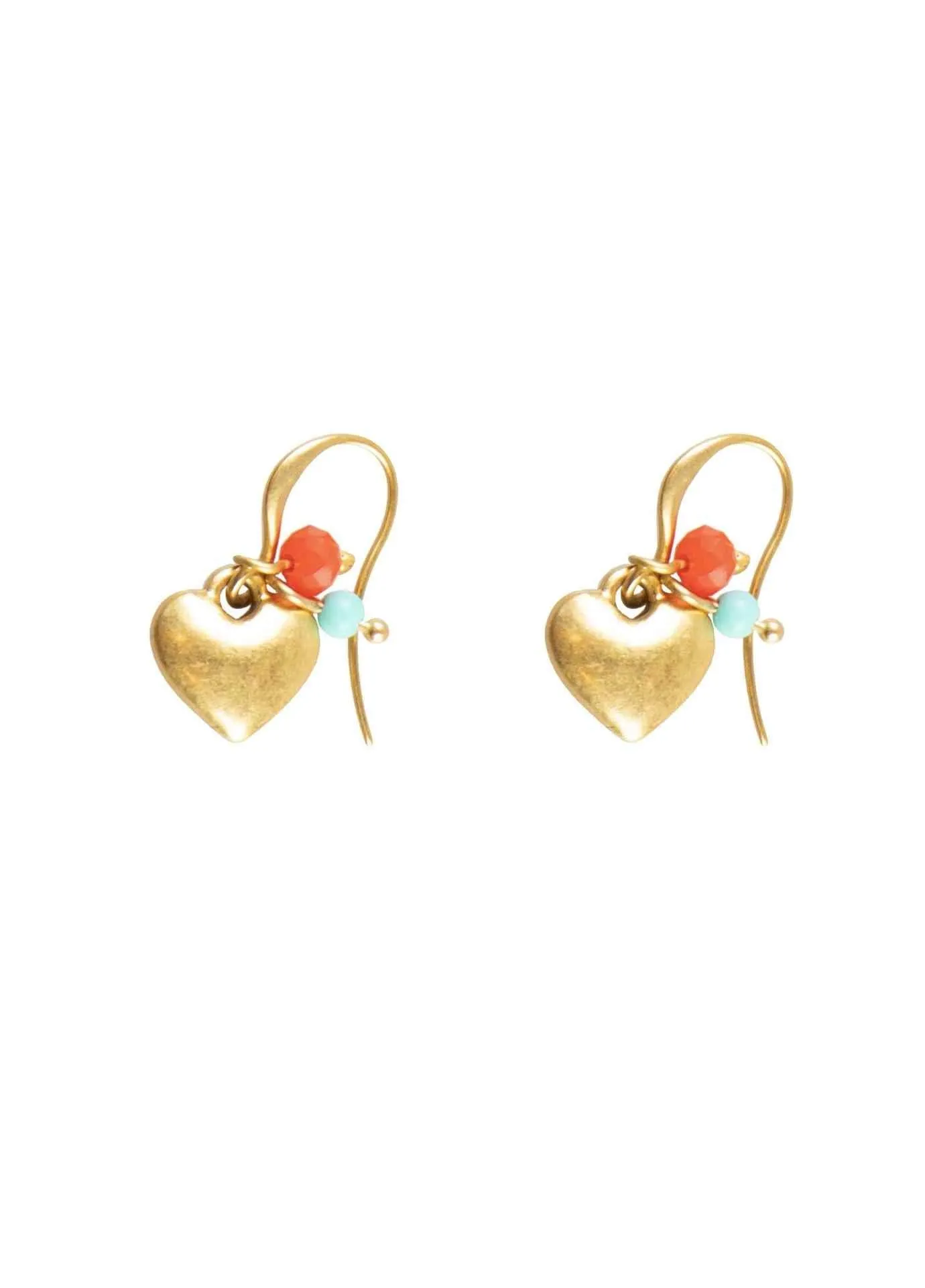 Hultquist Gold Plated Heart Charm Earrings