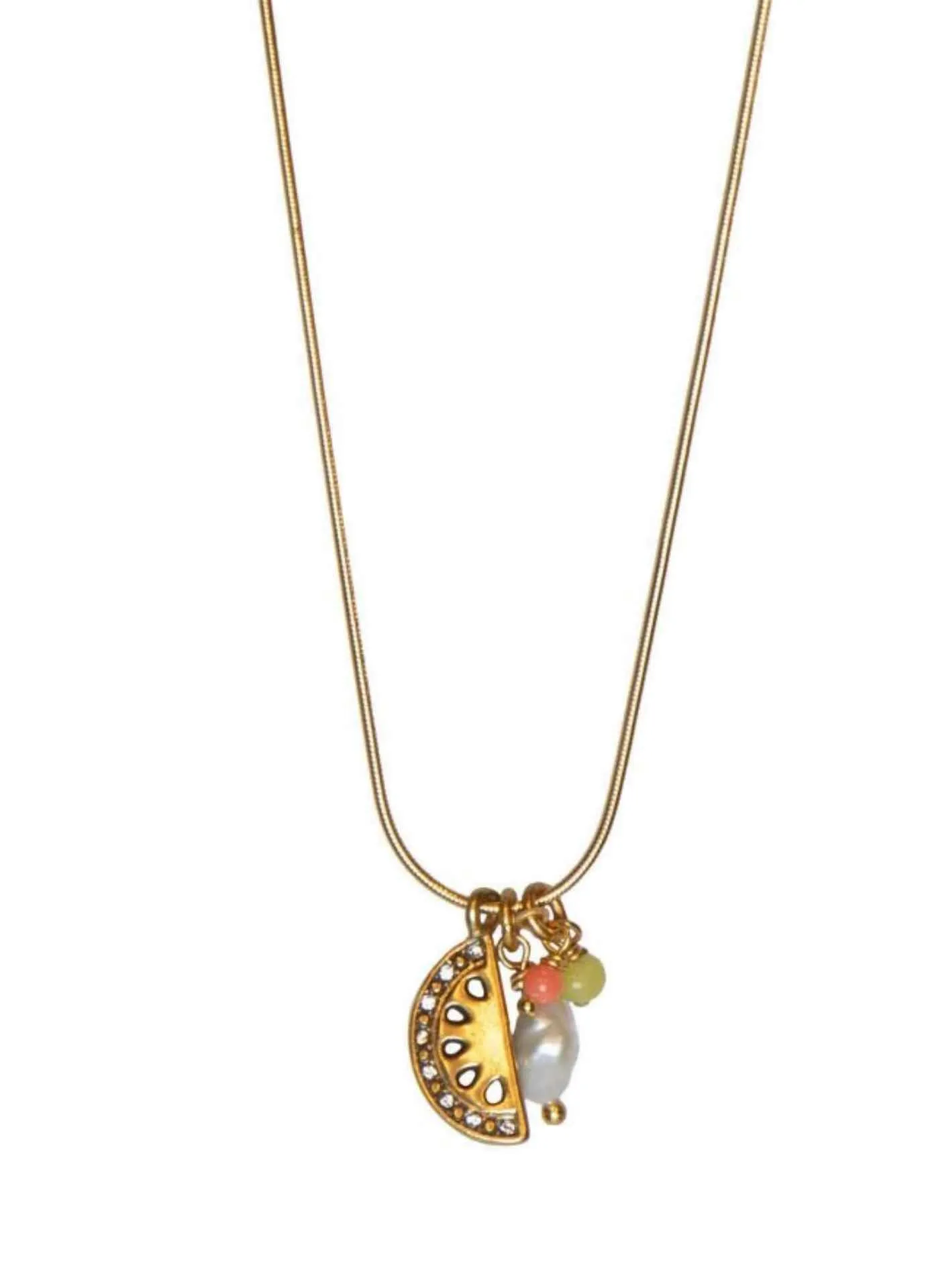 Hultquist Gold Plated Watermelon Charm Necklace