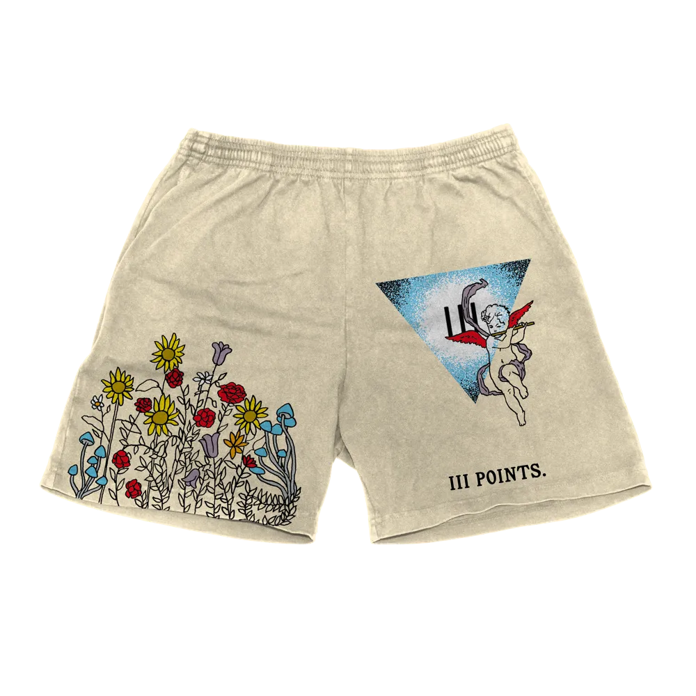 III Points Garden Fleece Cream Shorts