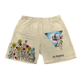 III Points Garden Fleece Cream Shorts