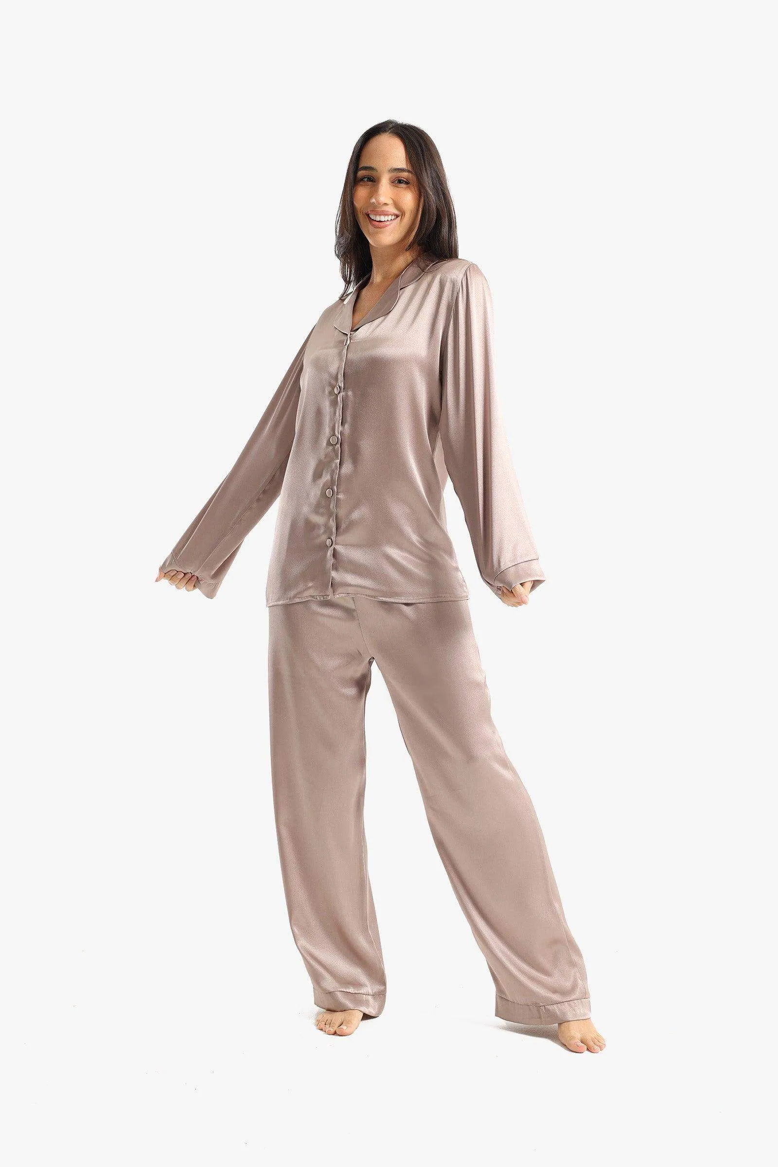 Ivory Long Sleeves Pyjama Set